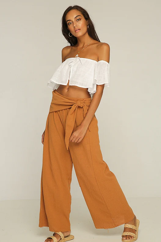 Rue Stiic WOMENS JAGGER OFF SHOULDER TOP WHITE - Image 8