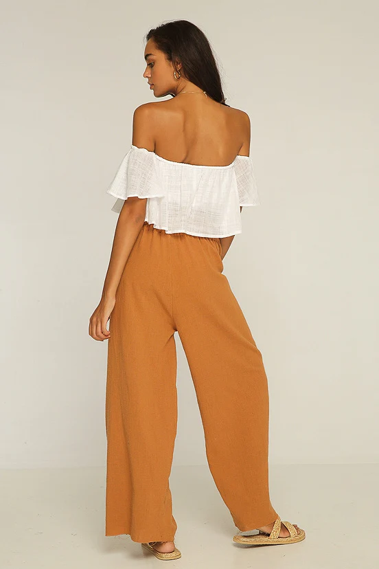 Rue Stiic WOMENS JAGGER OFF SHOULDER TOP WHITE - Image 9