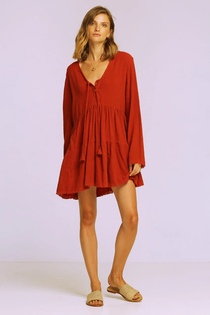Rue Stiic WOMENS TUCSON DRESS CANYON RED - Image 3