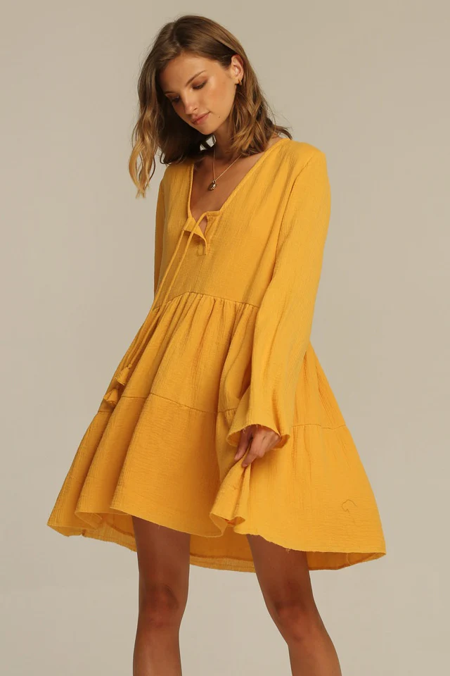 Rue Stiic WOMENS TUCSON DRESS - HONEY - Image 4