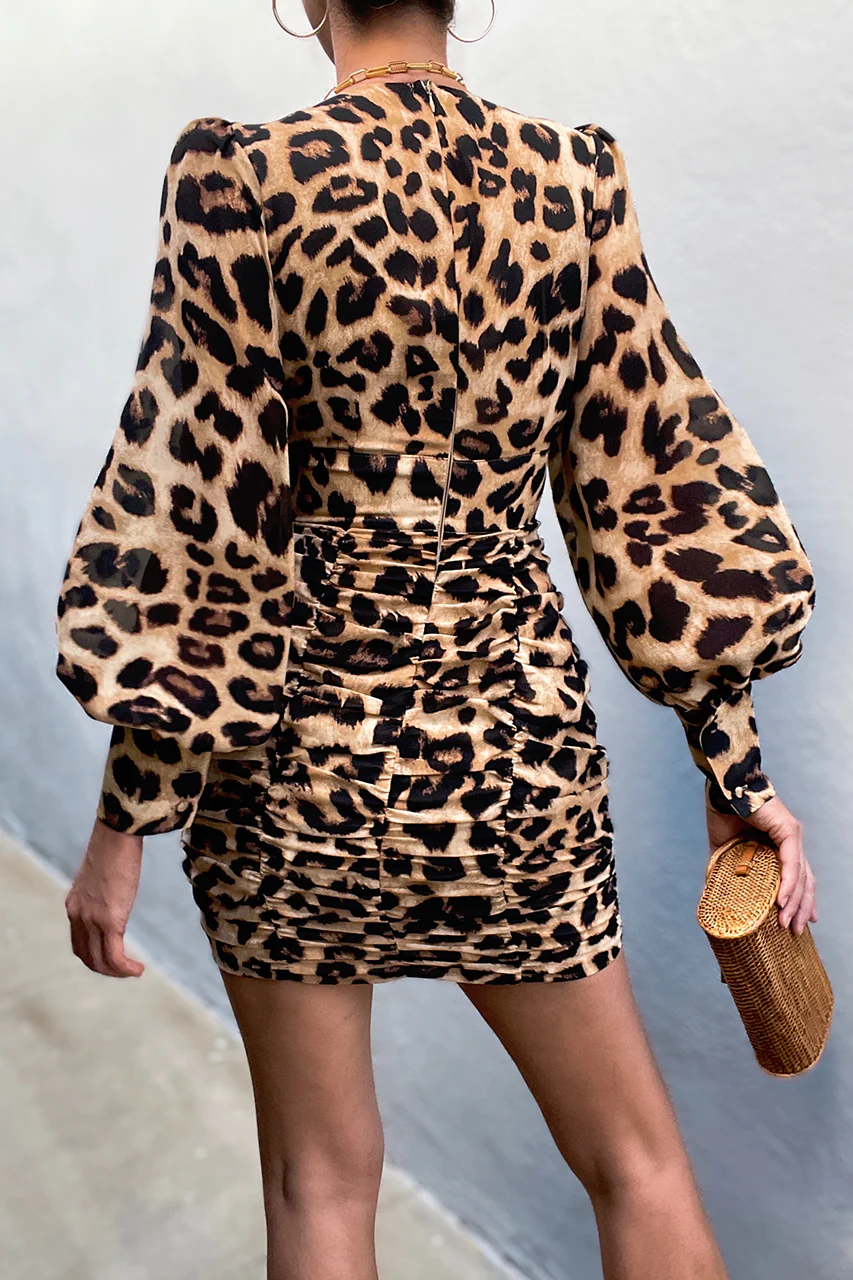 RUNAWAY THE LABEL Womens Bengal Mini Dress - Leopard Print - Image 3