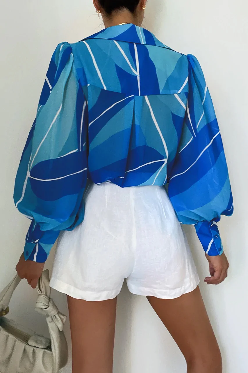 RUNAWAY THE LABEL Womens Fleetwood Blouse Blue Rowena - Image 2