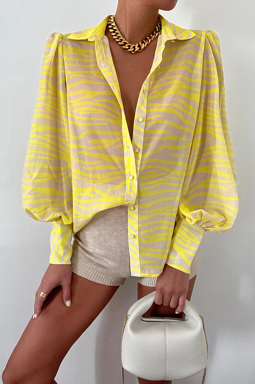 RUNAWAY THE LABEL Womens Fleetwood Blouse - Chiara Yellow - Image 3