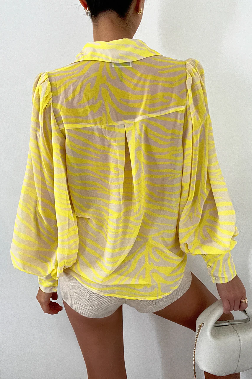 RUNAWAY THE LABEL Womens Fleetwood Blouse - Chiara Yellow - Image 5