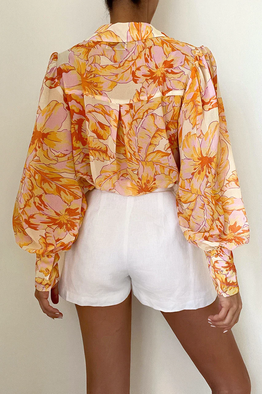 RUNAWAY THE LABEL Womens Fleetwood Blouse Tropicana - Image 2