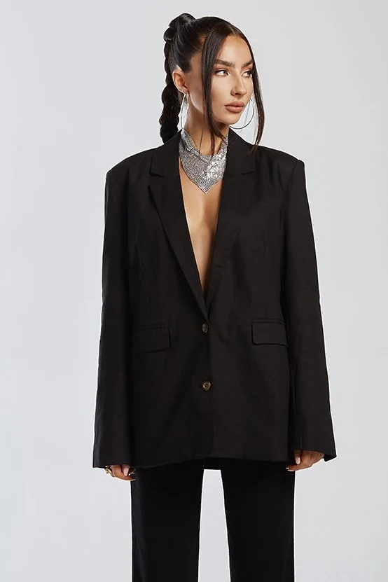 RUNAWAY Womens  Miguel Blazer - Black - Image 3