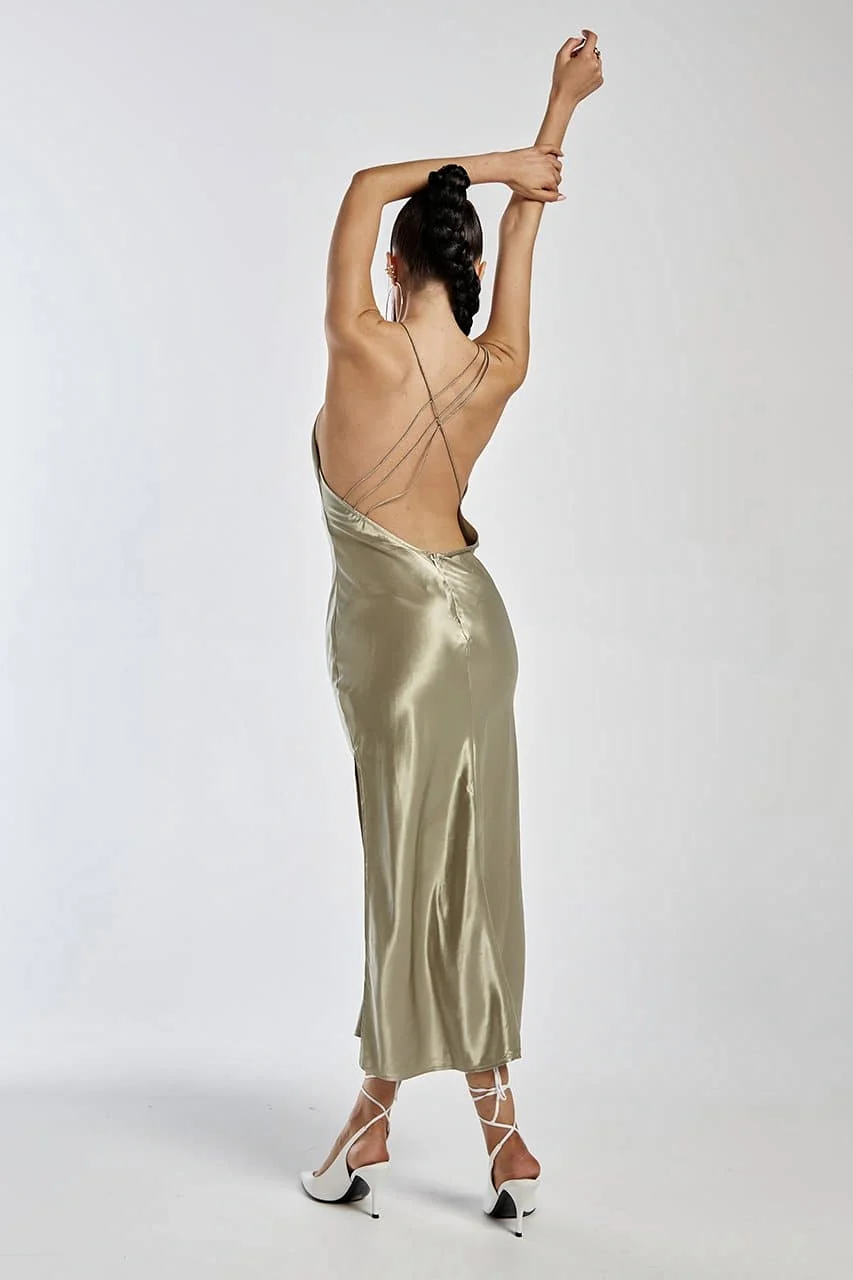 RUNAWAY Womens Safia Slip Dress - Sage - Image 2