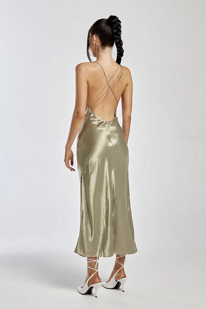 RUNAWAY Womens Safia Slip Dress - Sage - Image 4
