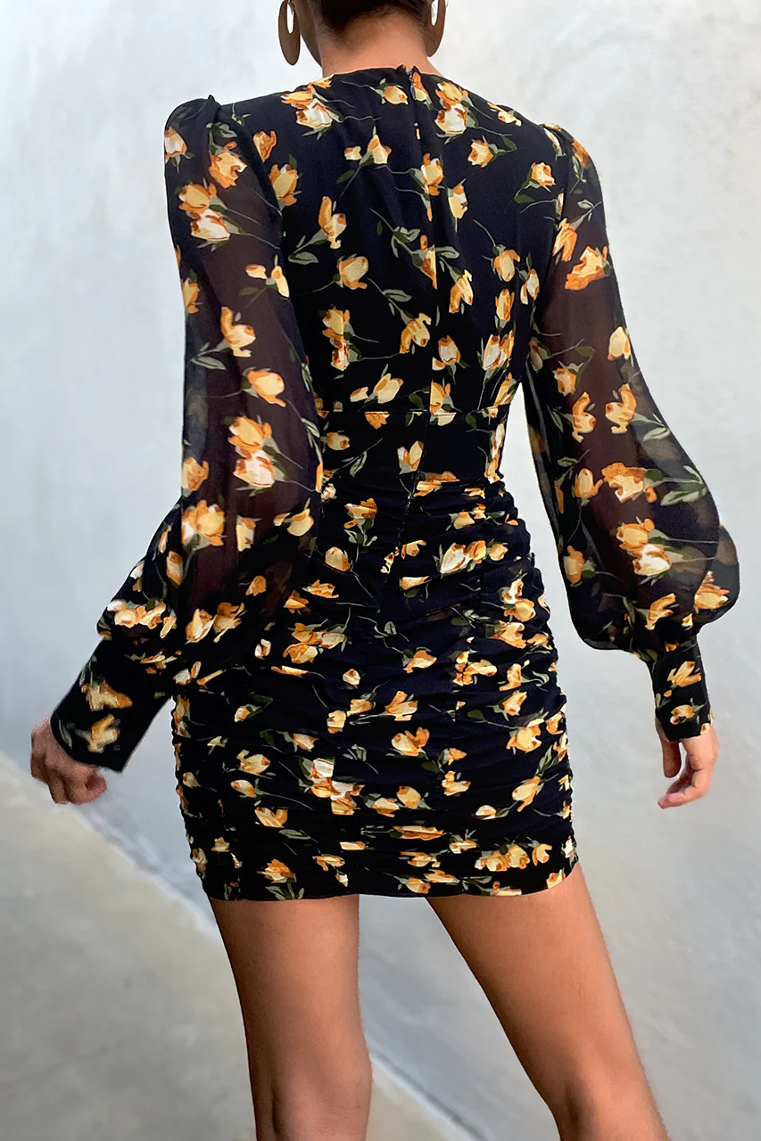 SEVEN WONDERS THE LABEL Womens Rosalie Dress - Navy Floral - Image 3