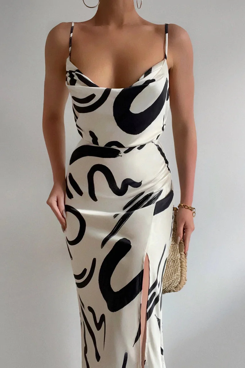 SEVEN WONDERS THE LABEL Womens York Slip Dress Sand Black - Image 3
