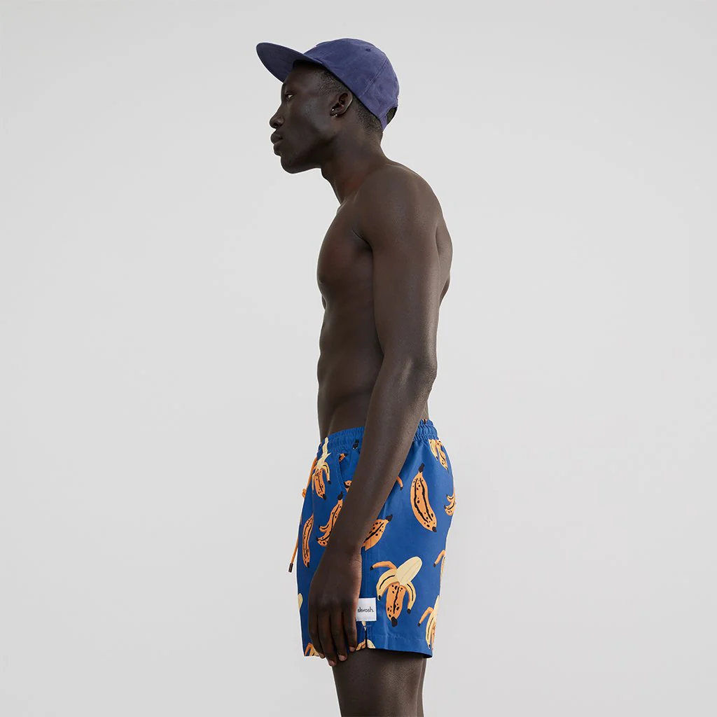 Skwosh Club MENS BANANARAMA SWIM SHORTS - NAVY - Image 3