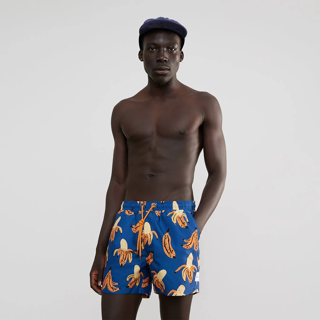 Skwosh Club MENS BANANARAMA SWIM SHORTS - NAVY - Image 4
