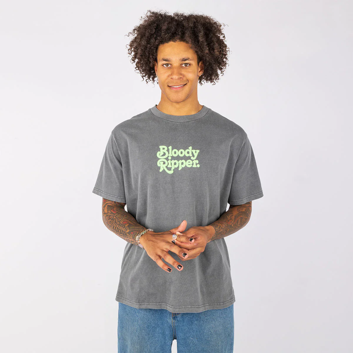 SKWOSH CLUB Mens Bloody Ripper Regular Tee - Charcoal - Image 7
