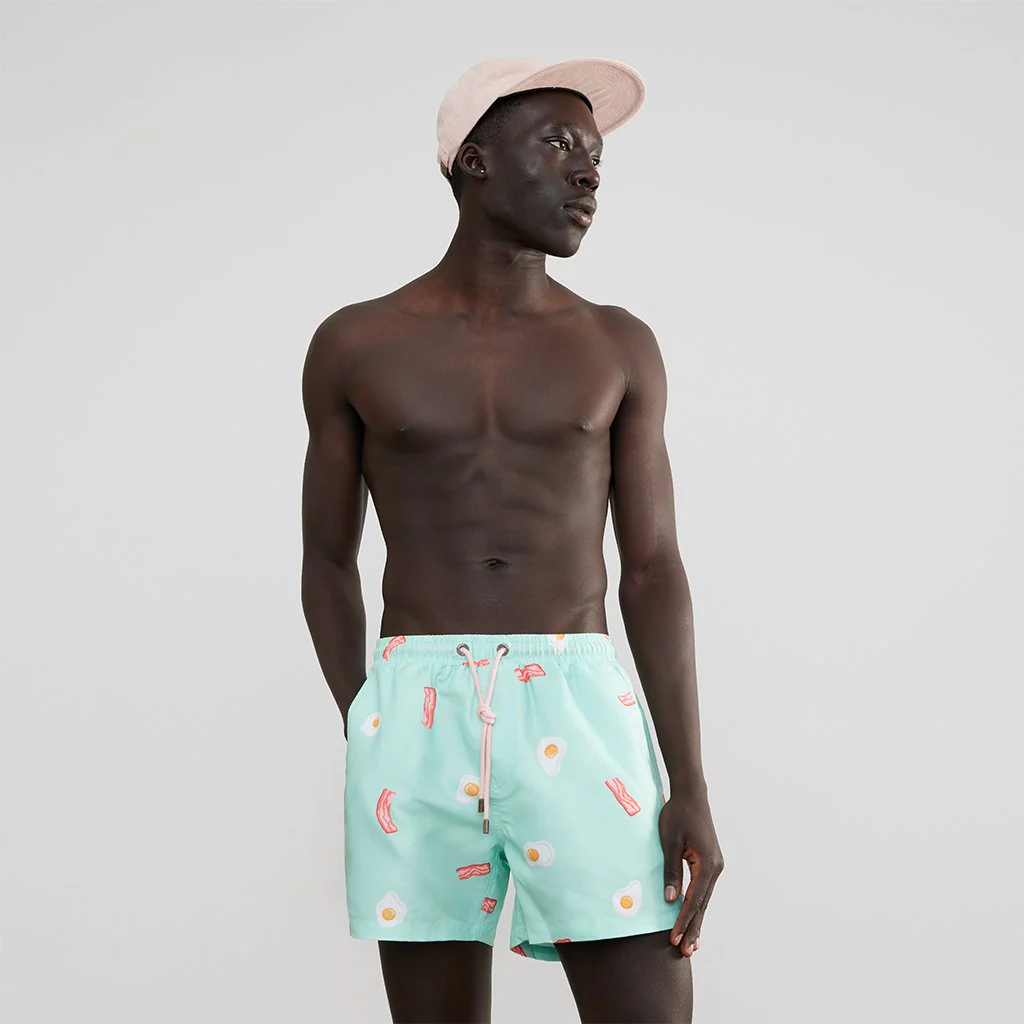 Skwosh Club MENS BONDI BREAKFAST SWIM SHORTS - MINT - Image 4