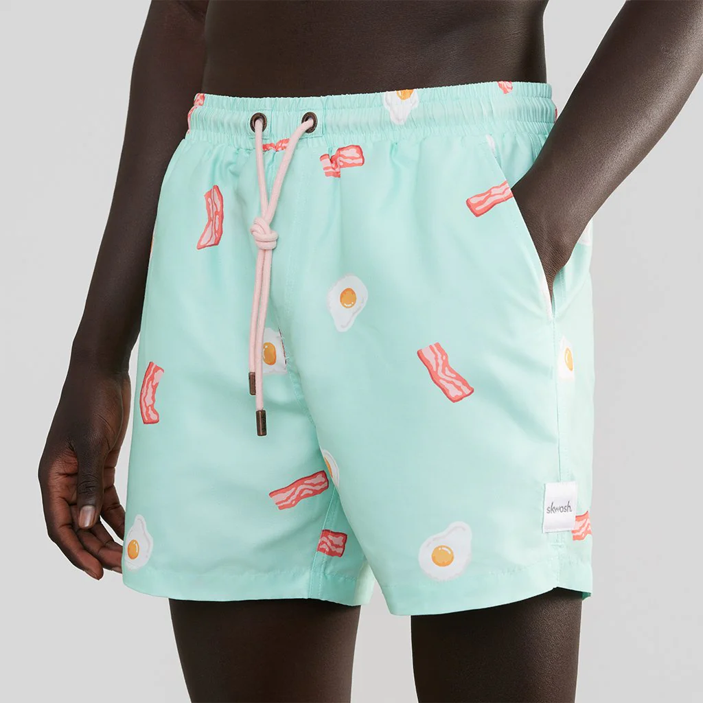 Skwosh Club MENS BONDI BREAKFAST SWIM SHORTS - MINT - Image 5