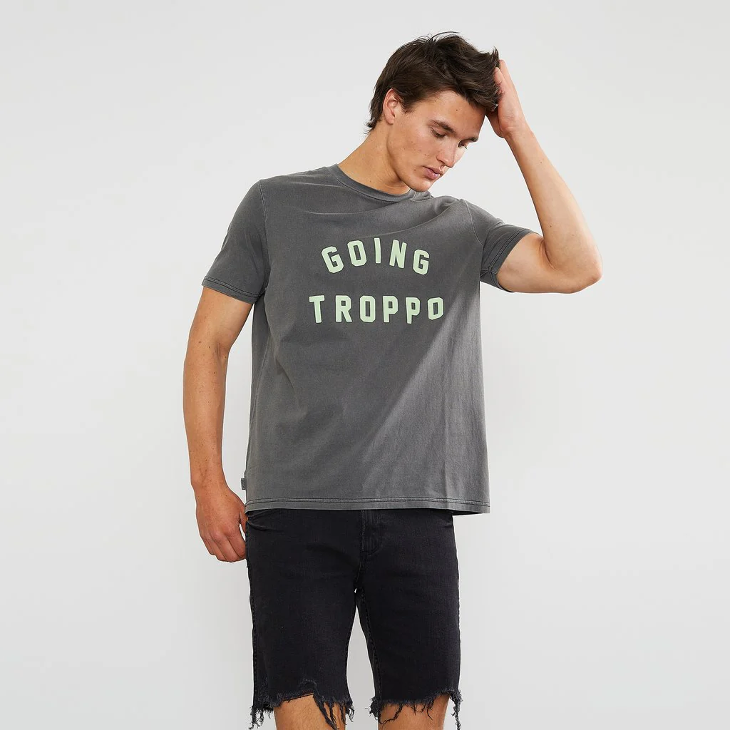 Skwosh Club MENS GOING TROPPO TEE - CHARCOAL - Image 5
