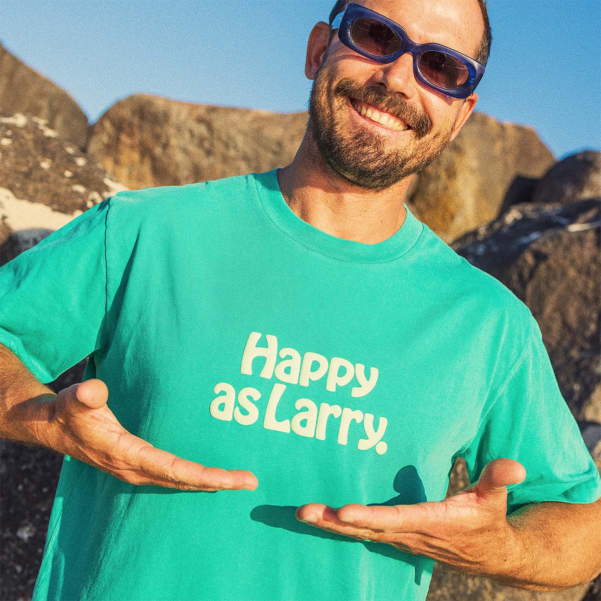 SKWOSH CLUB Mens Happy As Larry Slang Tee in Green - Image 2