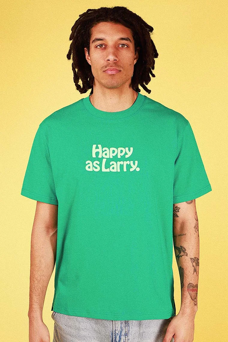 SKWOSH CLUB Mens Happy As Larry Slang Tee in Green - Image 3