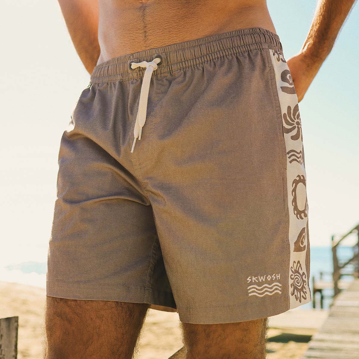 SKWOSH CLUB Mens Spiced Mocha Everyday Shorts in Brown - Image 5