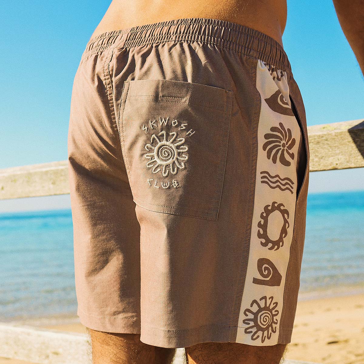 SKWOSH CLUB Mens Spiced Mocha Everyday Shorts in Brown - Image 6