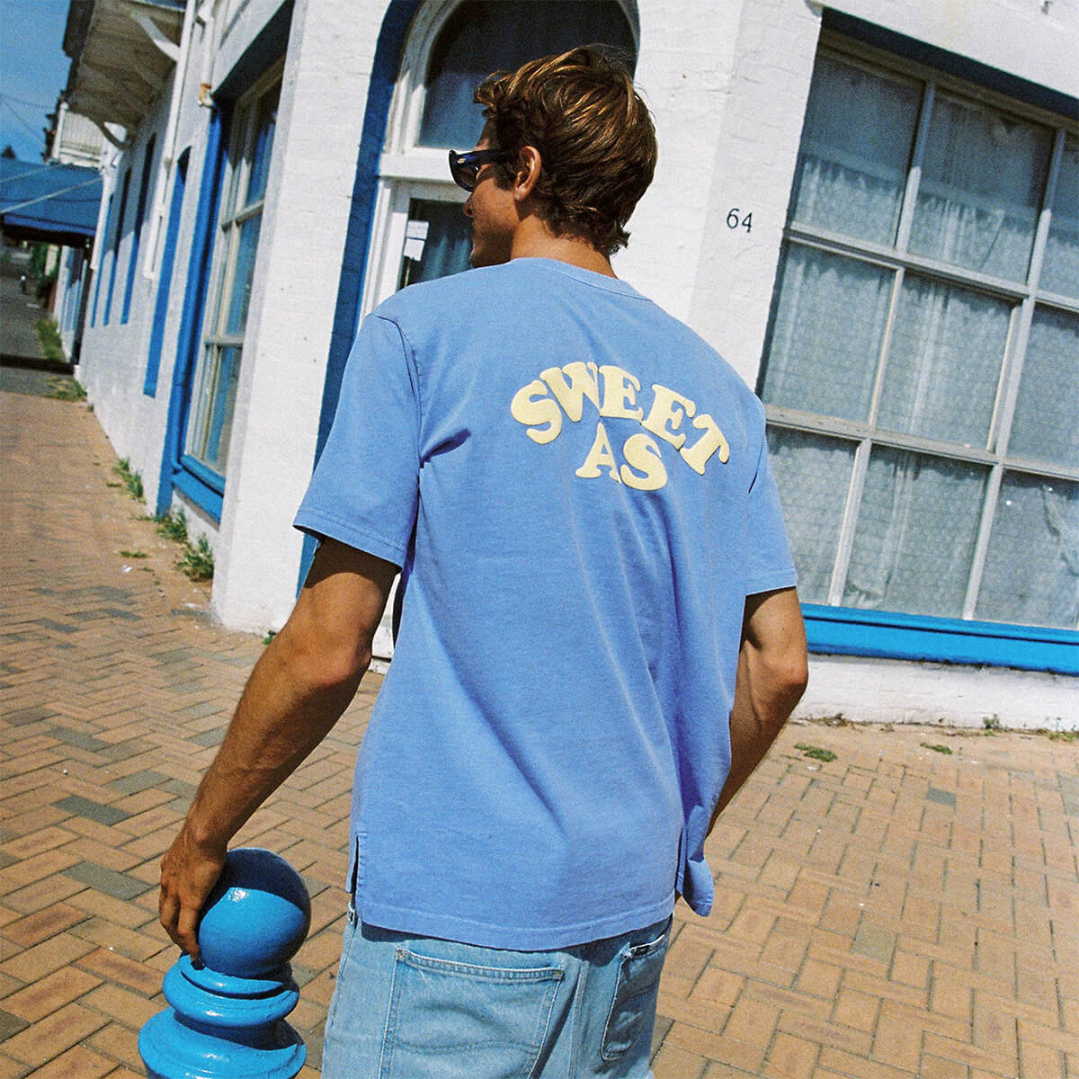 SKWOSH CLUB Mens Sweet As Slang Tee in Blue - Image 14