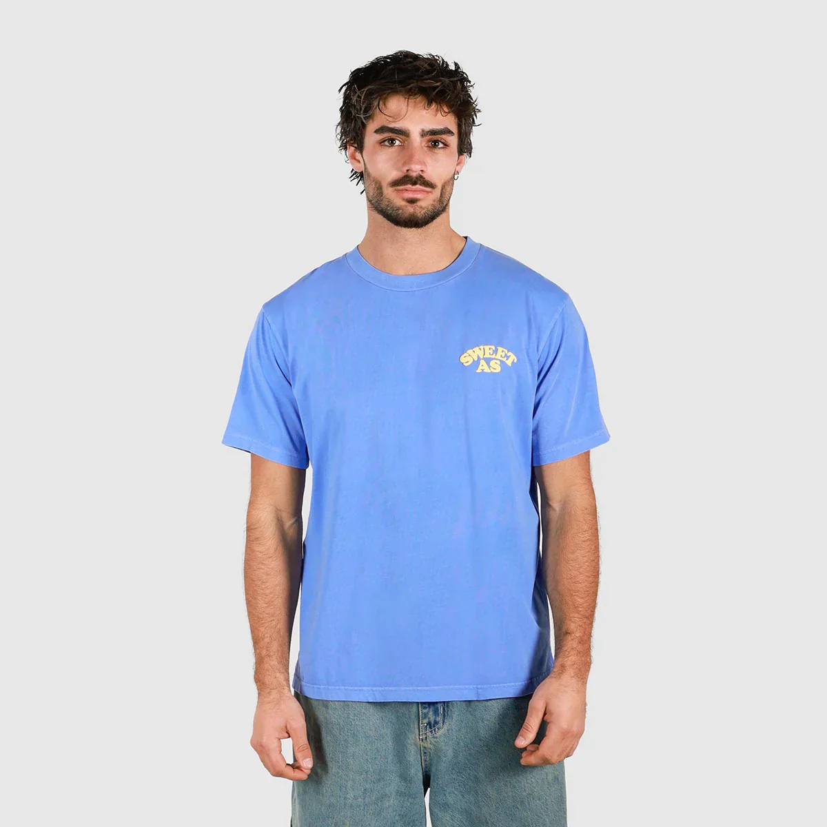 SKWOSH CLUB Mens Sweet As Slang Tee in Blue - Image 4