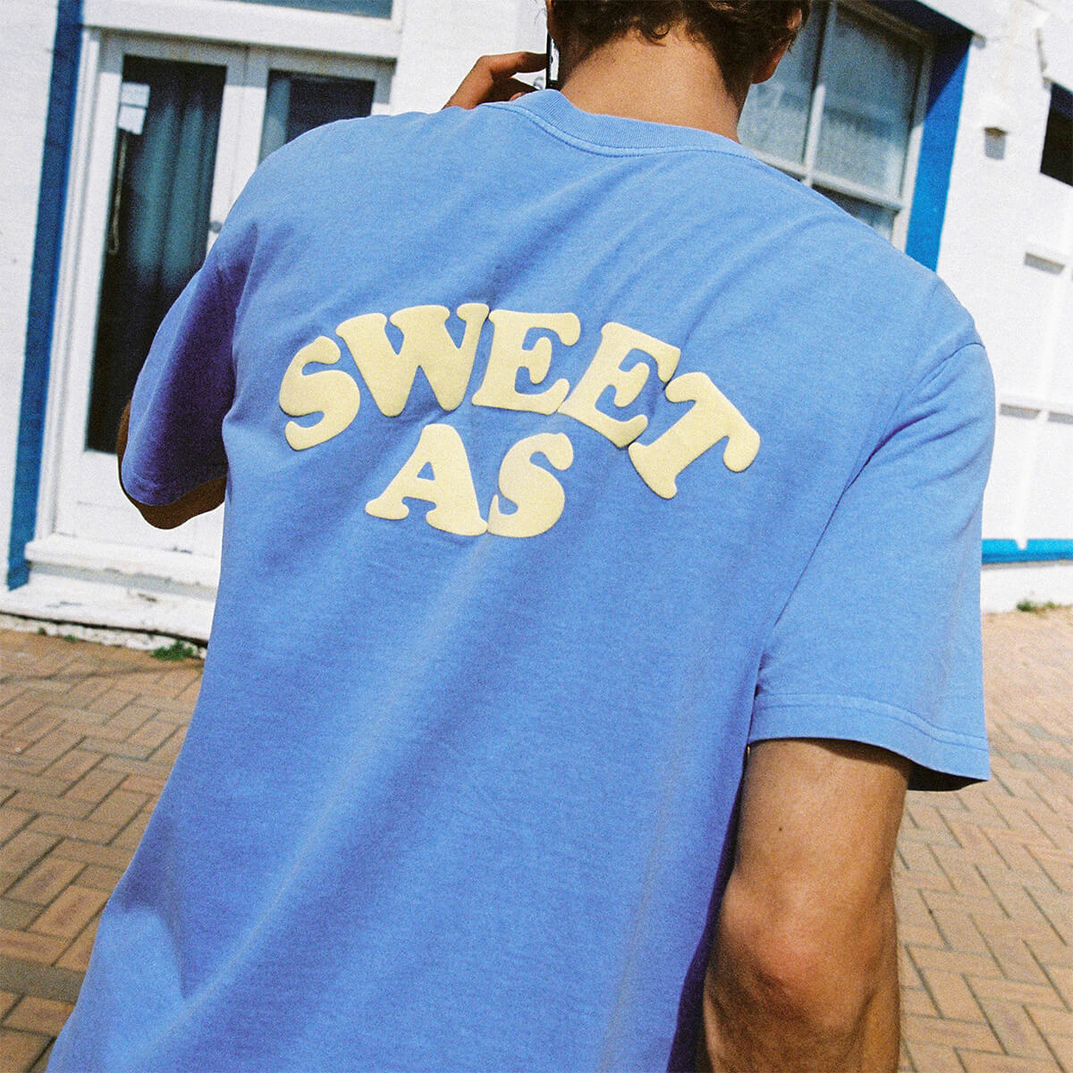 SKWOSH CLUB Mens Sweet As Slang Tee in Blue - Image 6