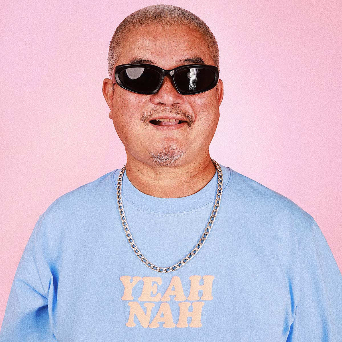 SKWOSH CLUB Mens Yeah Nah Slang Tee in Blue - Image 6