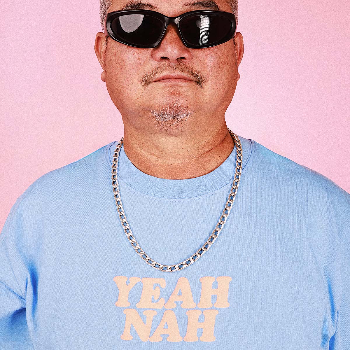 SKWOSH CLUB Mens Yeah Nah Slang Tee in Blue - Image 7