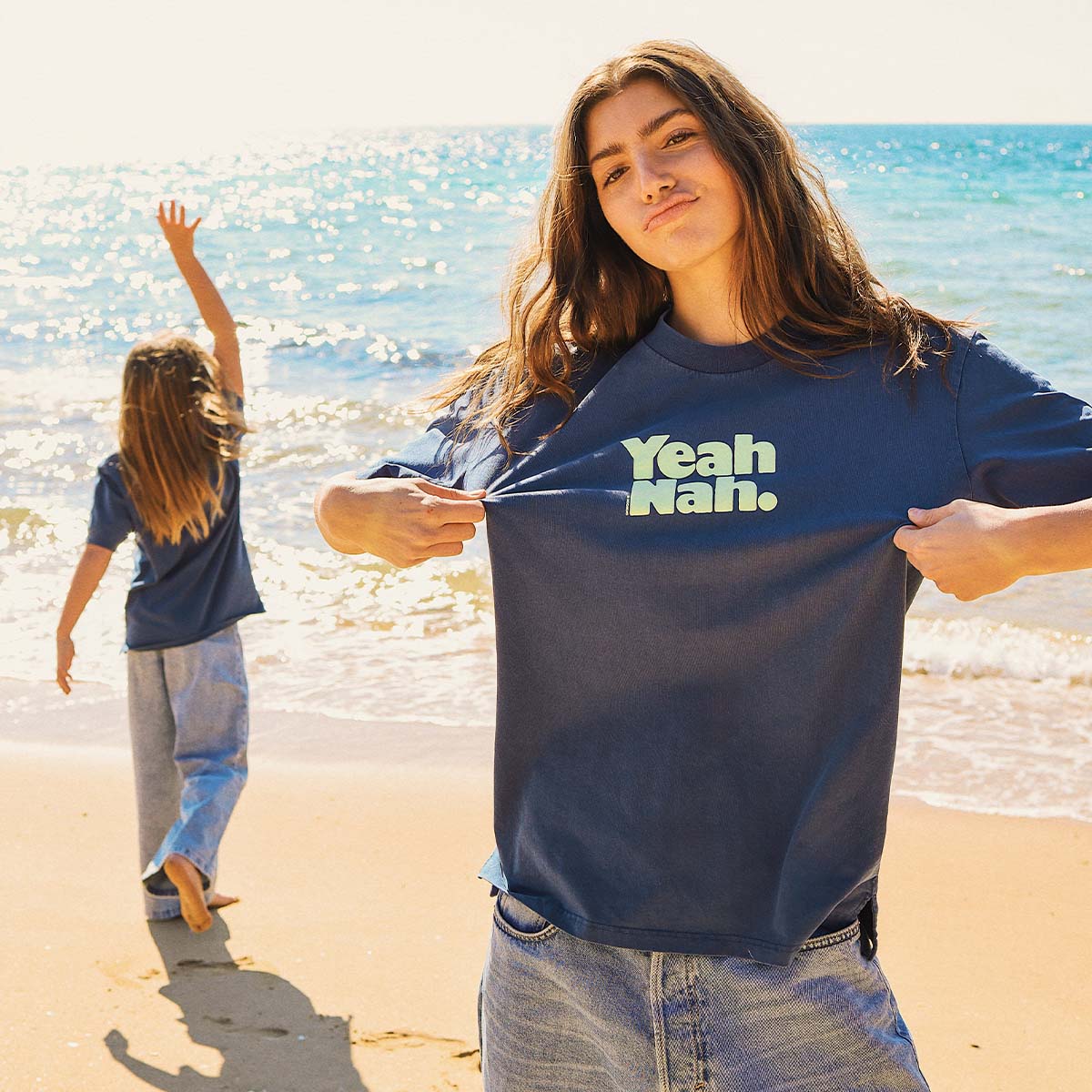 SKWOSH CLUB Mens Yeah Nah Slang Tee in Navy - Image 11