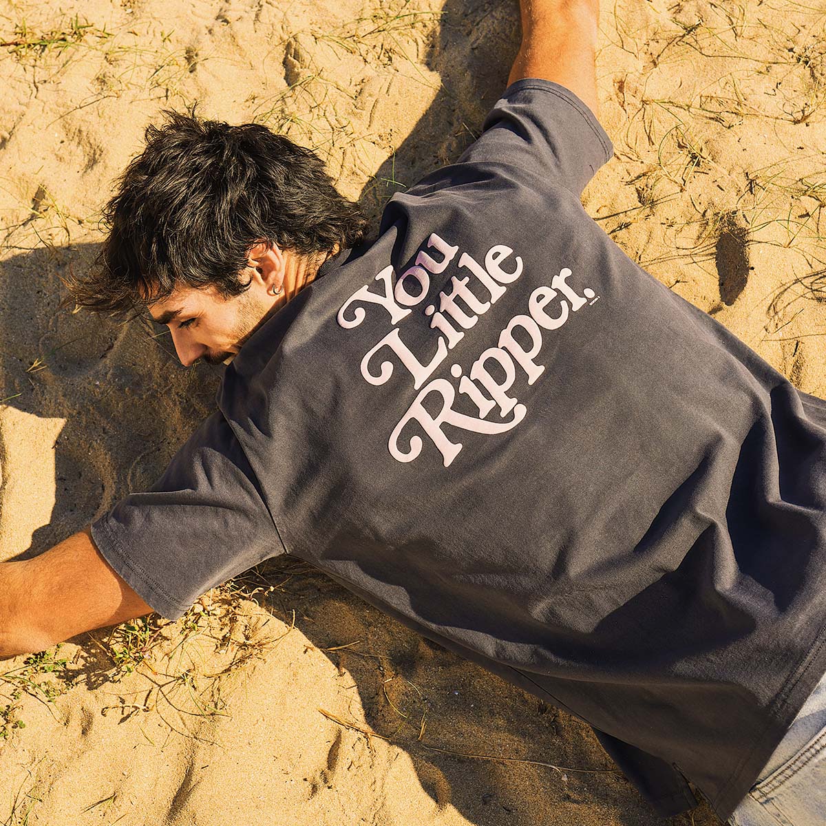 SKWOSH CLUB Mens You Little Ripper Slang Tee in Charcoal - Image 7