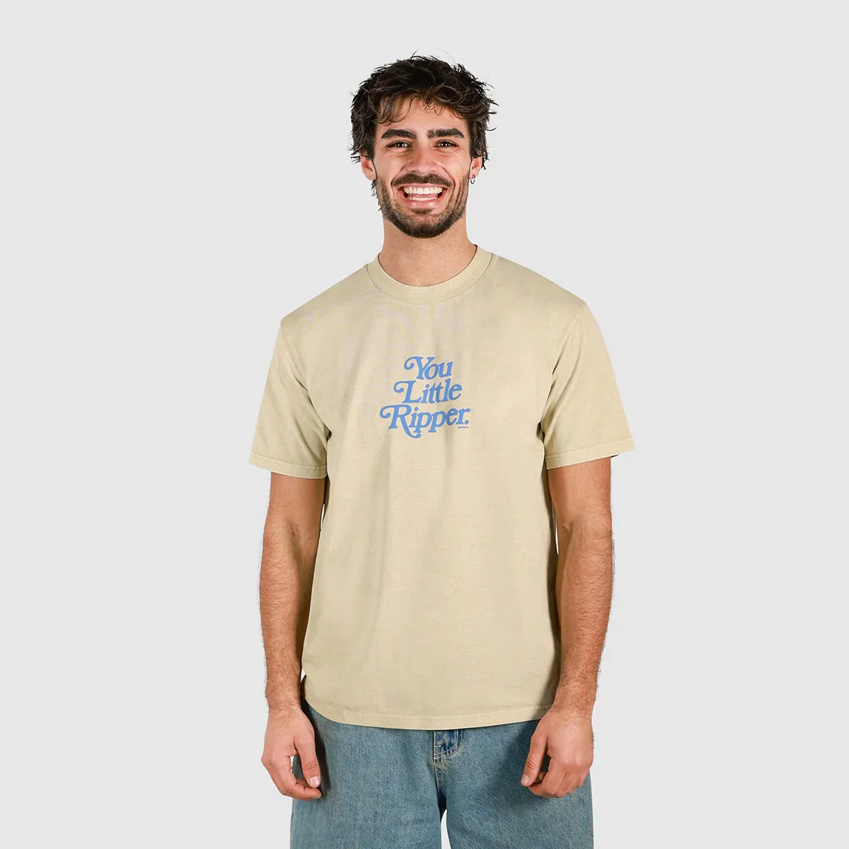 SKWOSH CLUB Mens You Little Ripper Slang Tee in Stone - Image 3