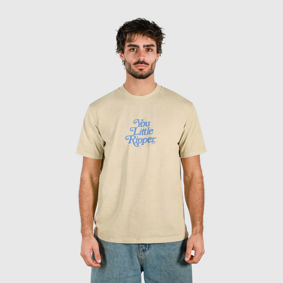 SKWOSH CLUB Mens You Little Ripper Slang Tee in Stone - Image 6