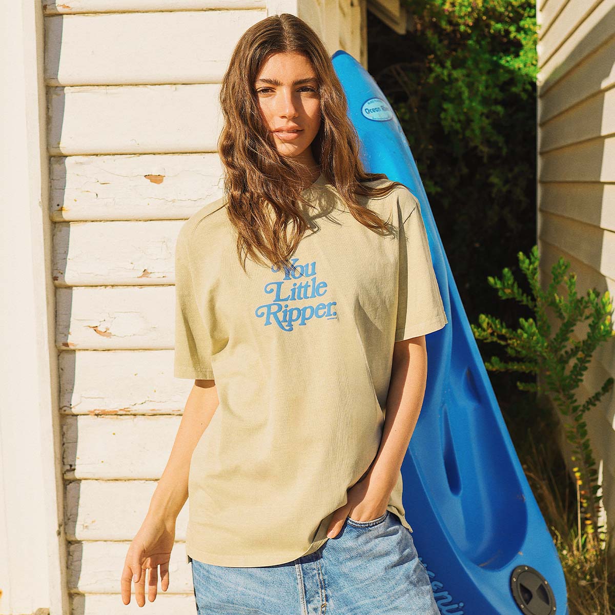 SKWOSH CLUB Mens You Little Ripper Slang Tee in Stone - Image 9