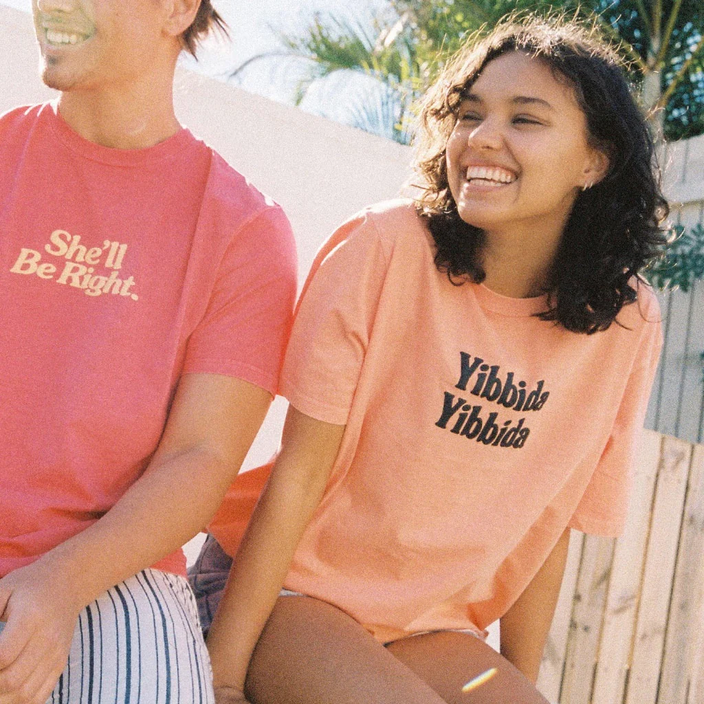 Skwosh Club YIBBIDA YIBBIDA TEE - SOFT WASHED ORANGE - Image 4