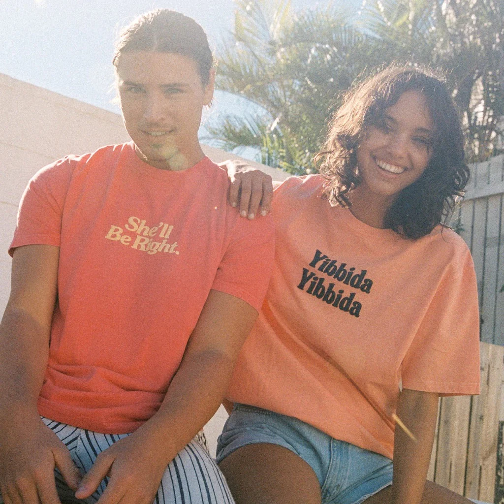 Skwosh Club YIBBIDA YIBBIDA TEE - SOFT WASHED ORANGE - Image 6