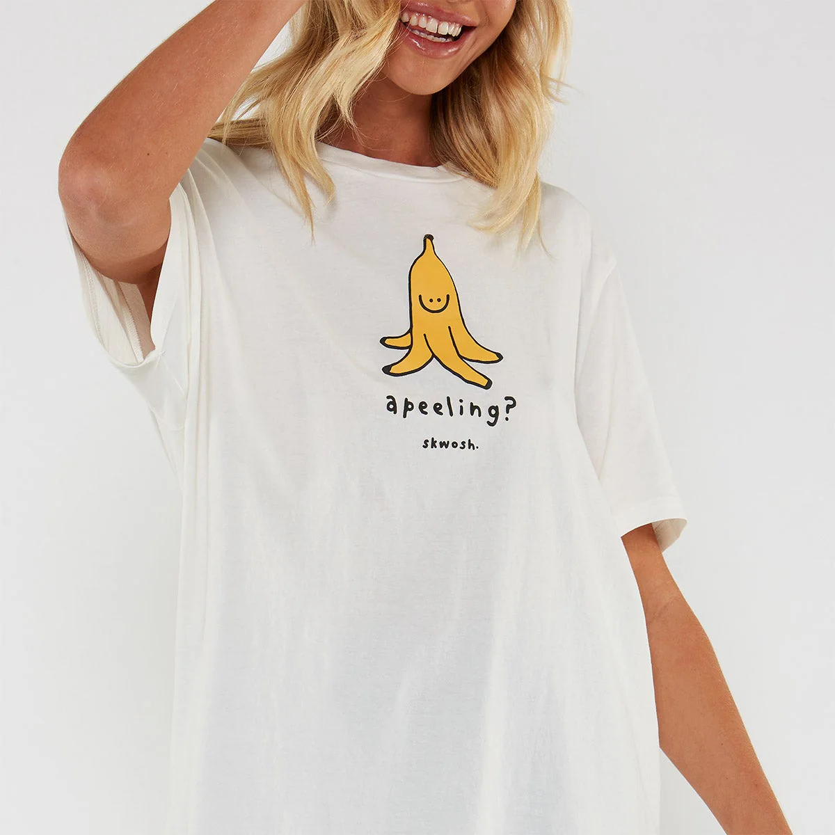 SKWOSH Mens Apeeling Tee - Off White - Image 9
