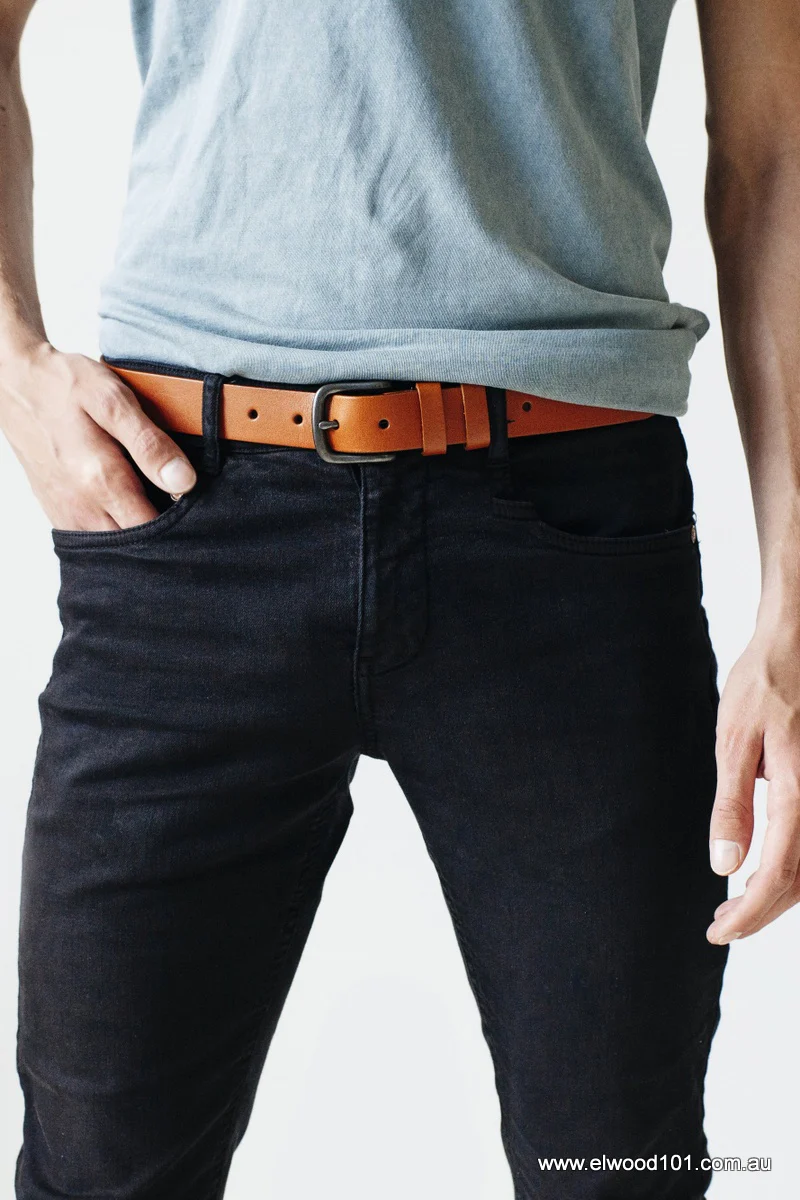 Status Anxiety MENS CITIZEN LEATHER BELT TAN