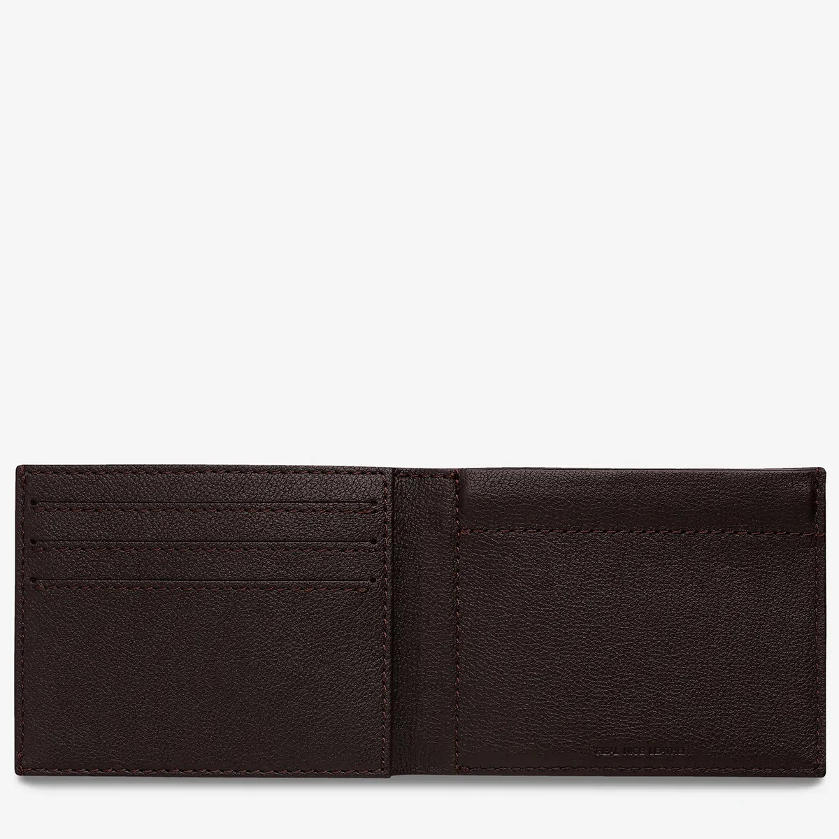 STATUS ANXIETY Mens Noah Leather Wallet Chocolate - Image 8