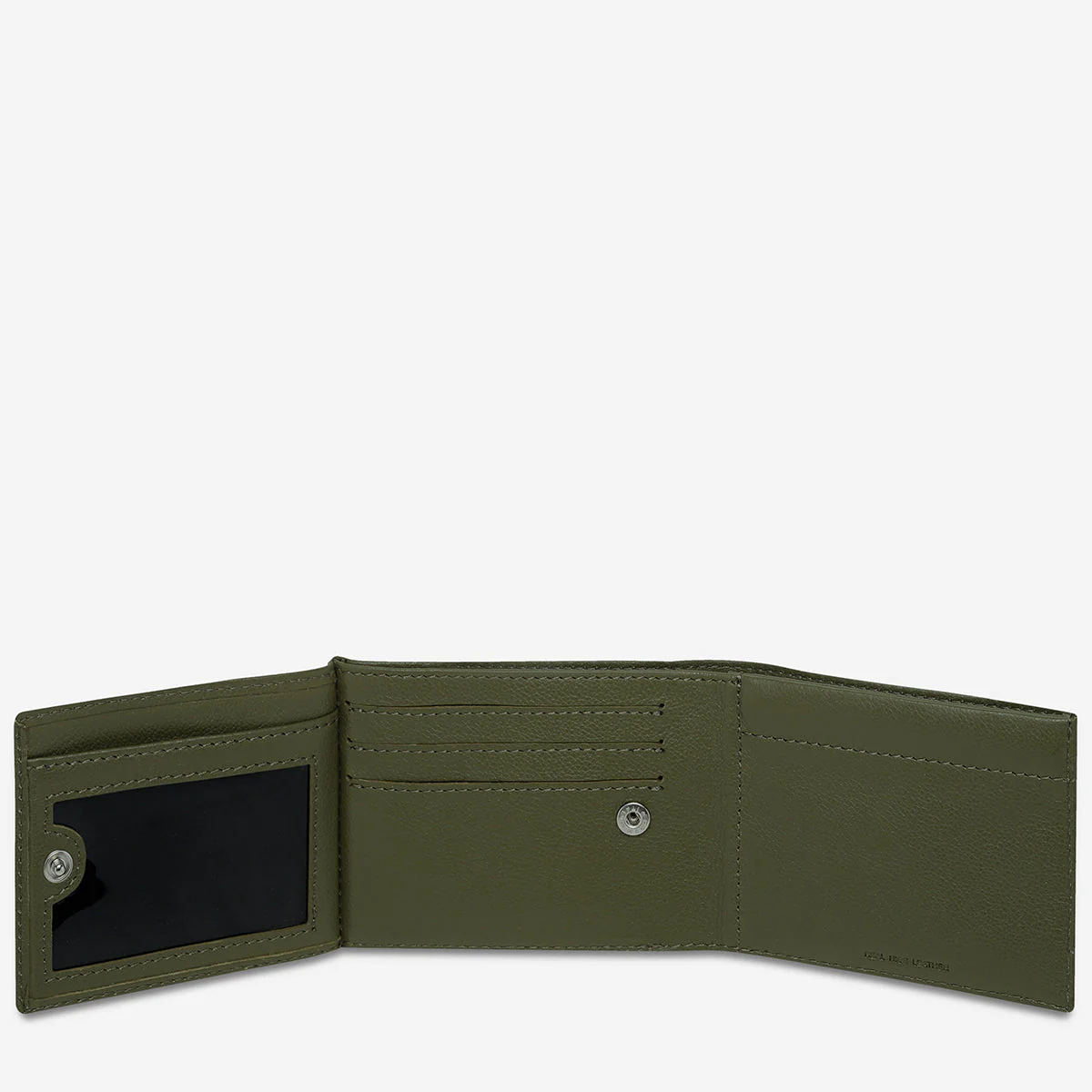 STATUS ANXIETY Mens Noah Leather Wallet Khaki - Image 5
