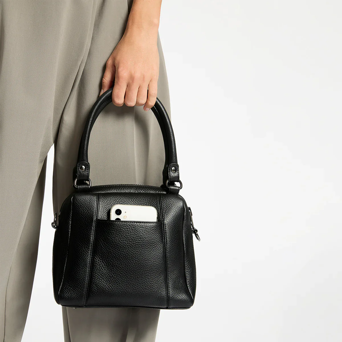 STATUS ANXIETY Mini Mountains Leather Bag - Black - Image 8