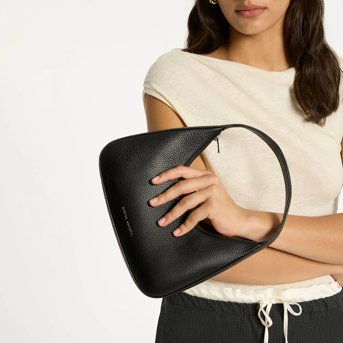 STATUS ANXIETY Womens Aurora Leather Bag - Black - Image 10