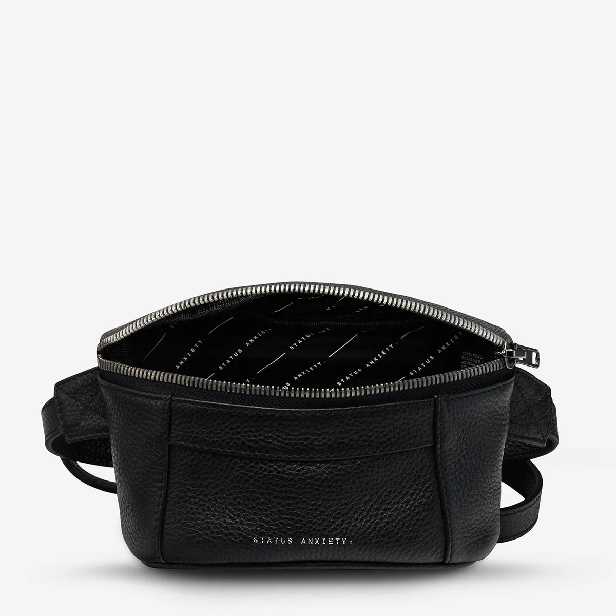 STATUS ANXIETY Womens Best Lies Leather Bum Bag - Black - Image 3