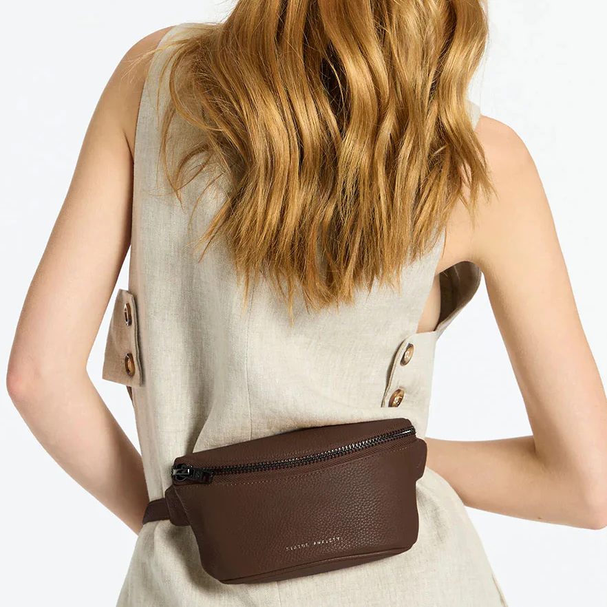 STATUS ANXIETY Womens Best Lies Leather Bum Bag Cocoa - Image 12
