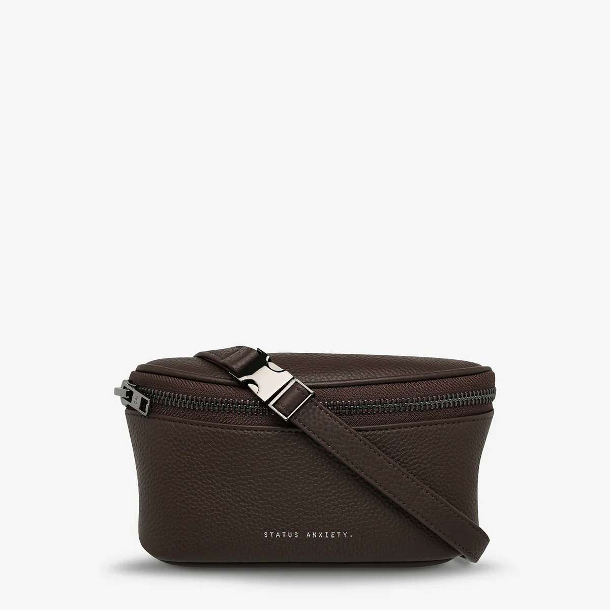 STATUS ANXIETY Womens Best Lies Leather Bum Bag Cocoa - Image 5