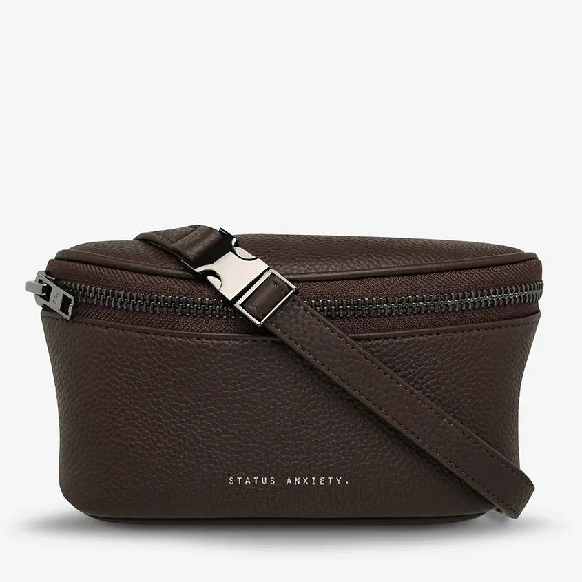 STATUS ANXIETY Womens Best Lies Leather Bum Bag Cocoa - Image 7