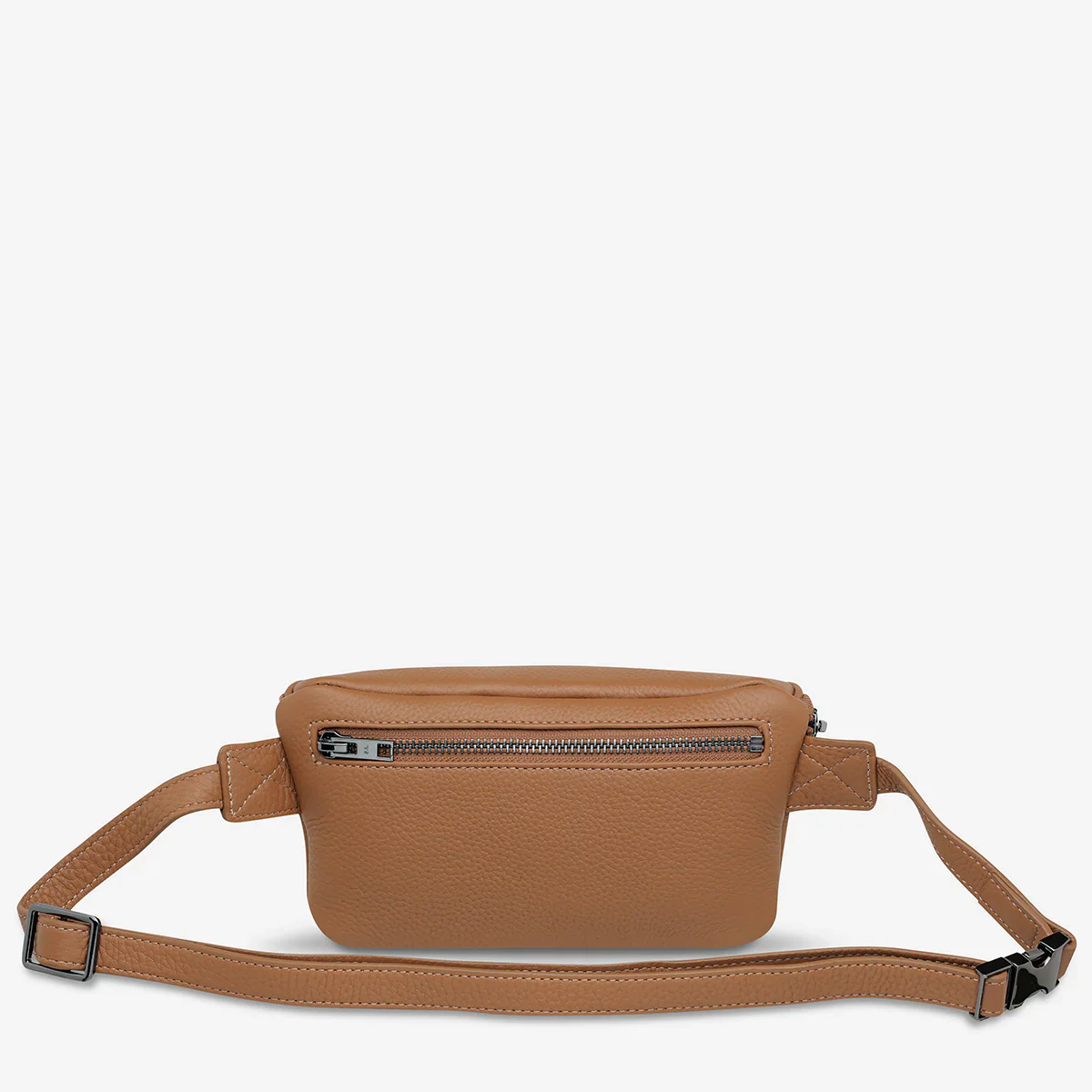 STATUS ANXIETY Womens Best Lies Leather Bum Bag in Camel - Image 7
