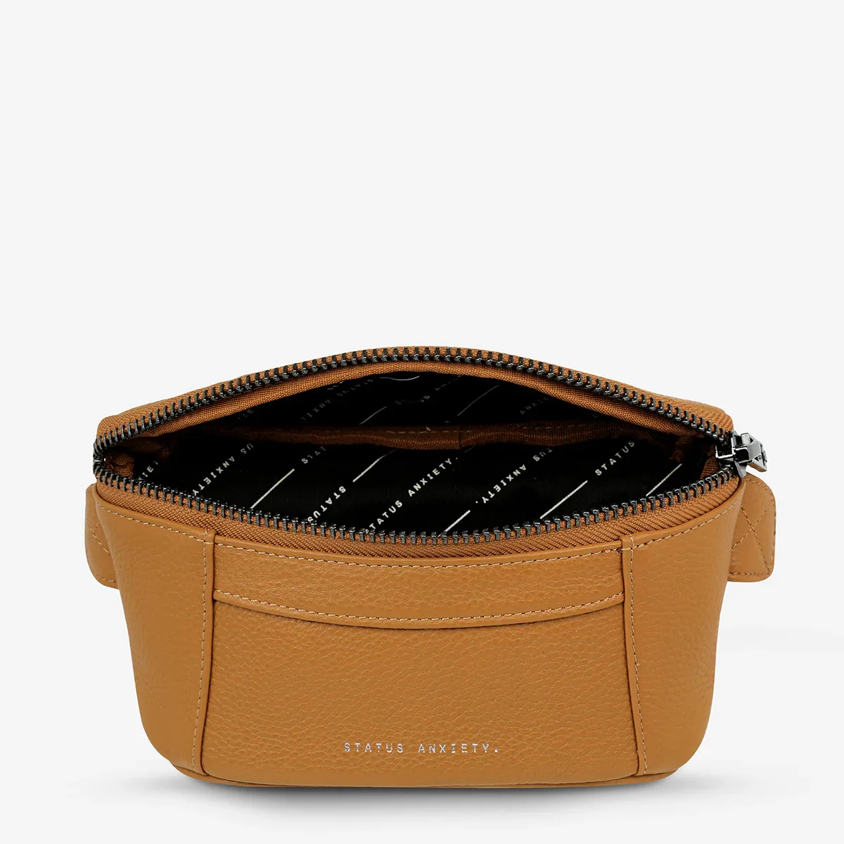STATUS ANXIETY Womens Best Lies Leather Bum Bag Tan - Image 5