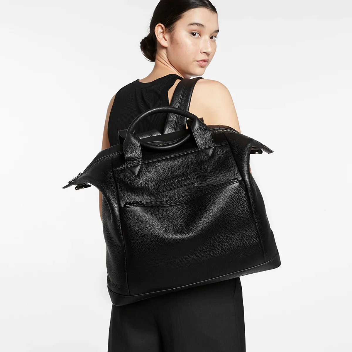 STATUS ANXIETY Womens Comes In Waves Black Leather Bag - Image 13