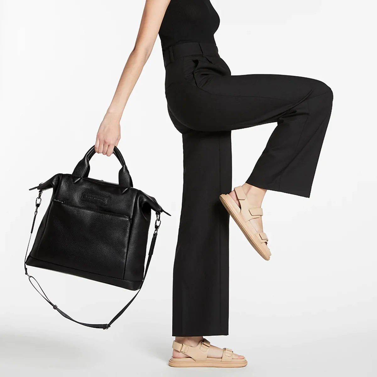 STATUS ANXIETY Womens Comes In Waves Black Leather Bag - Image 15